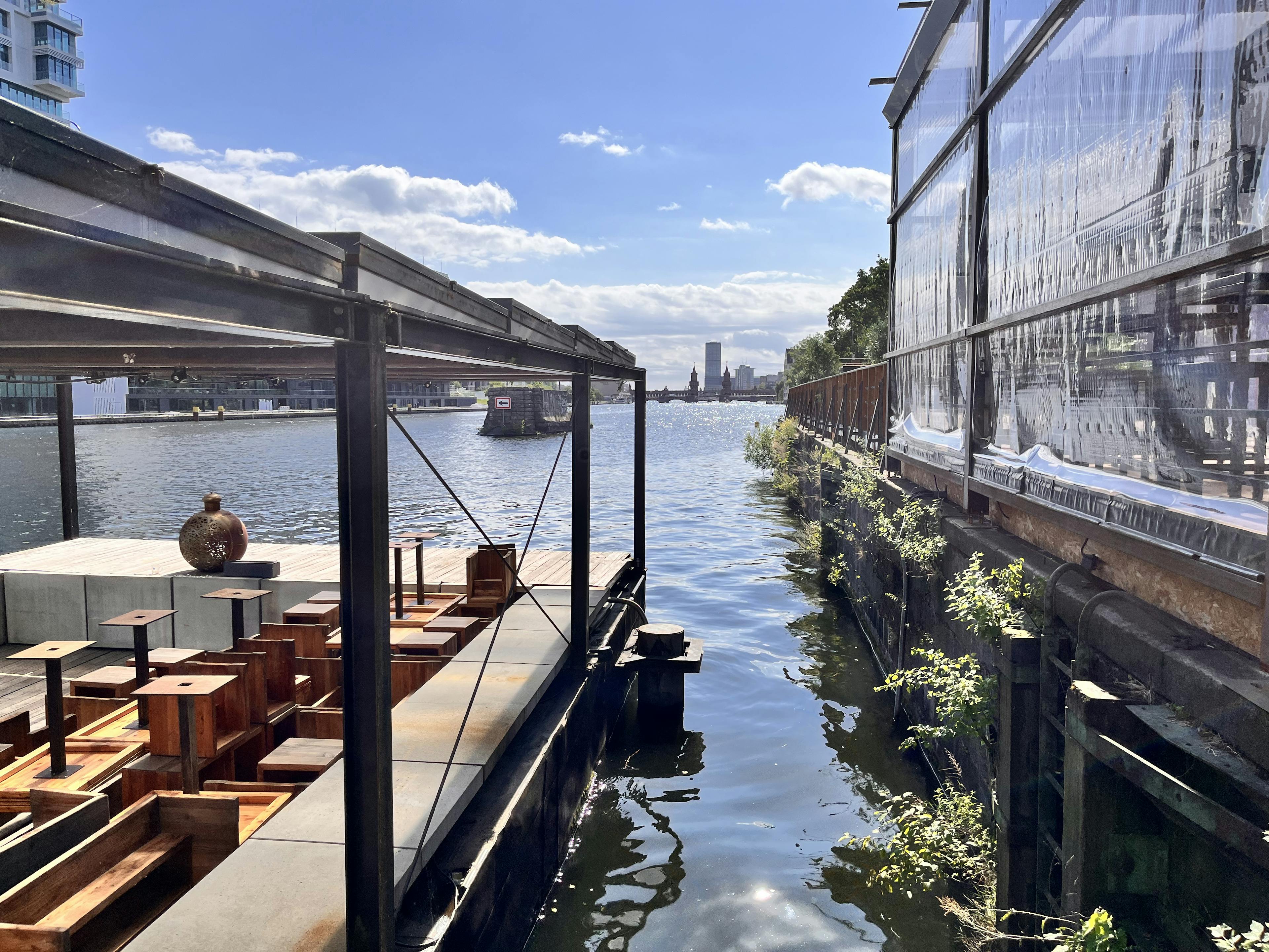 Developers can kick back in a dedicated floating lounge right on the Spree.