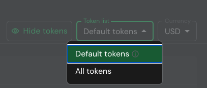 On assets overview, users can choose between seeing only default/trusted tokens or all tokens. The latter would contain any spam and scam token.